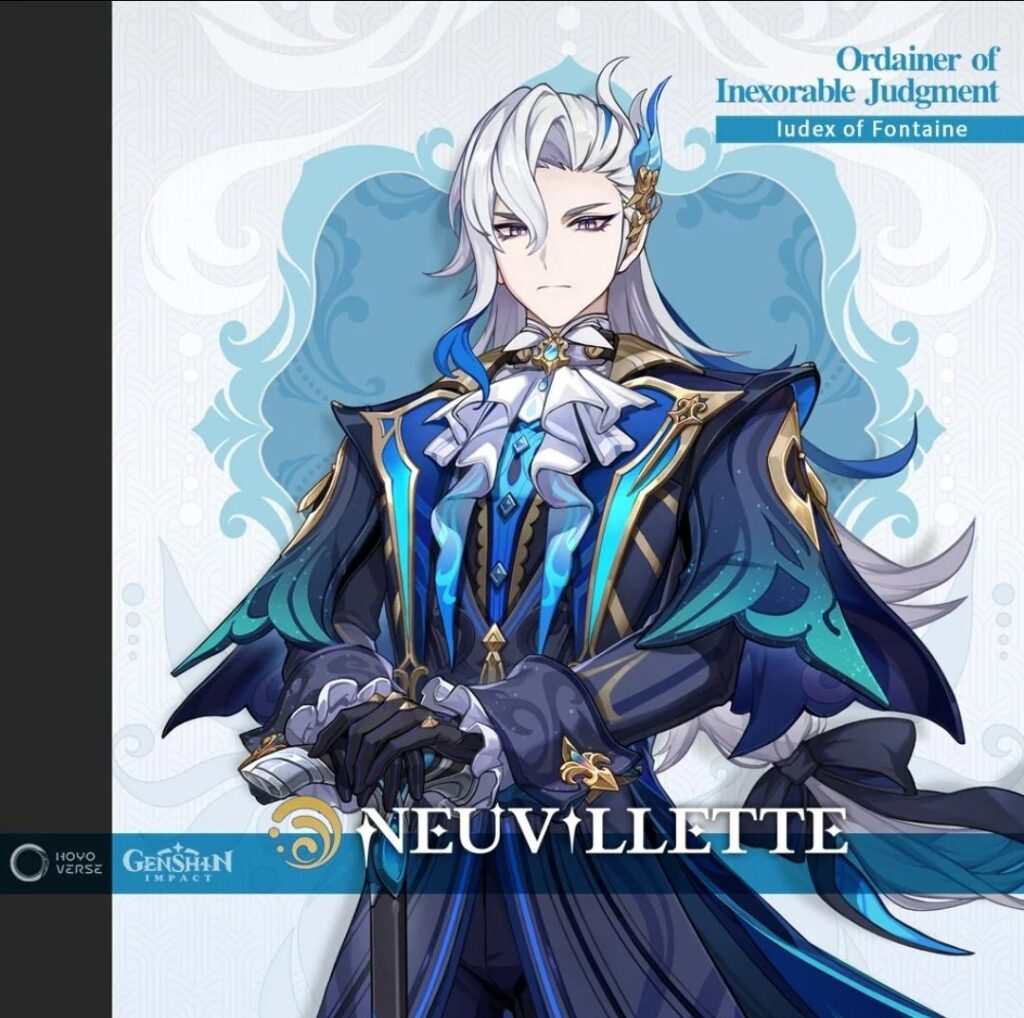 Illustration de Neuvillette, personnage Hydro et iudex de Fontaine dans Genshin Impact