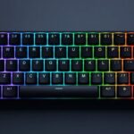 Clavier m&eacute;canique MCHOSE compact au format 65 % pos&eacute; sur un bureau